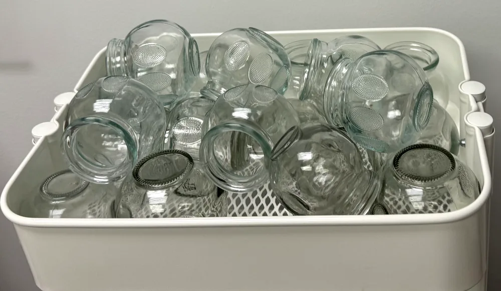 Basket of glass fire-cupping cups used at Harmony Acupuncture & Wellness Spa in McLean